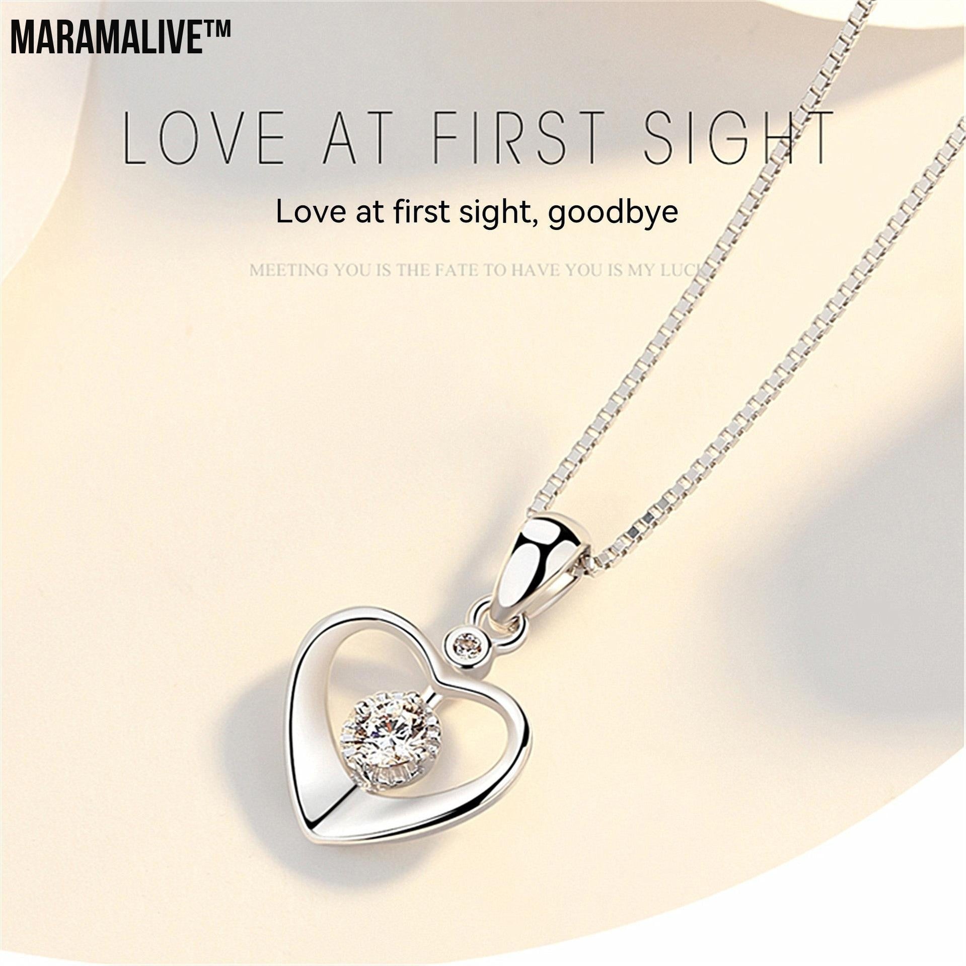 Heart Pendant Necklace Simple Couple Clavicle Chain