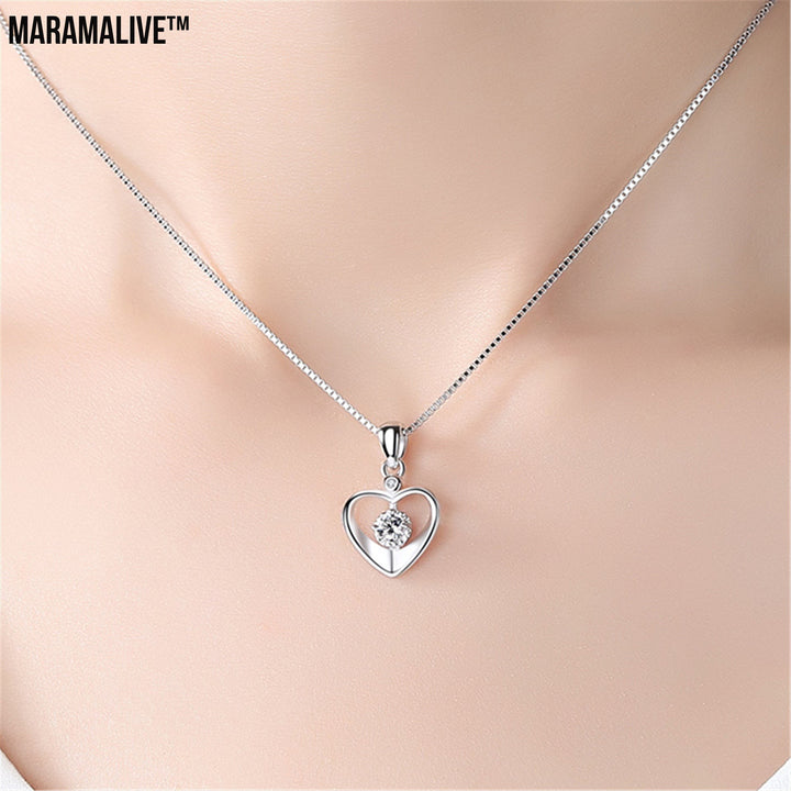 Heart Pendant Necklace Simple Couple Clavicle Chain