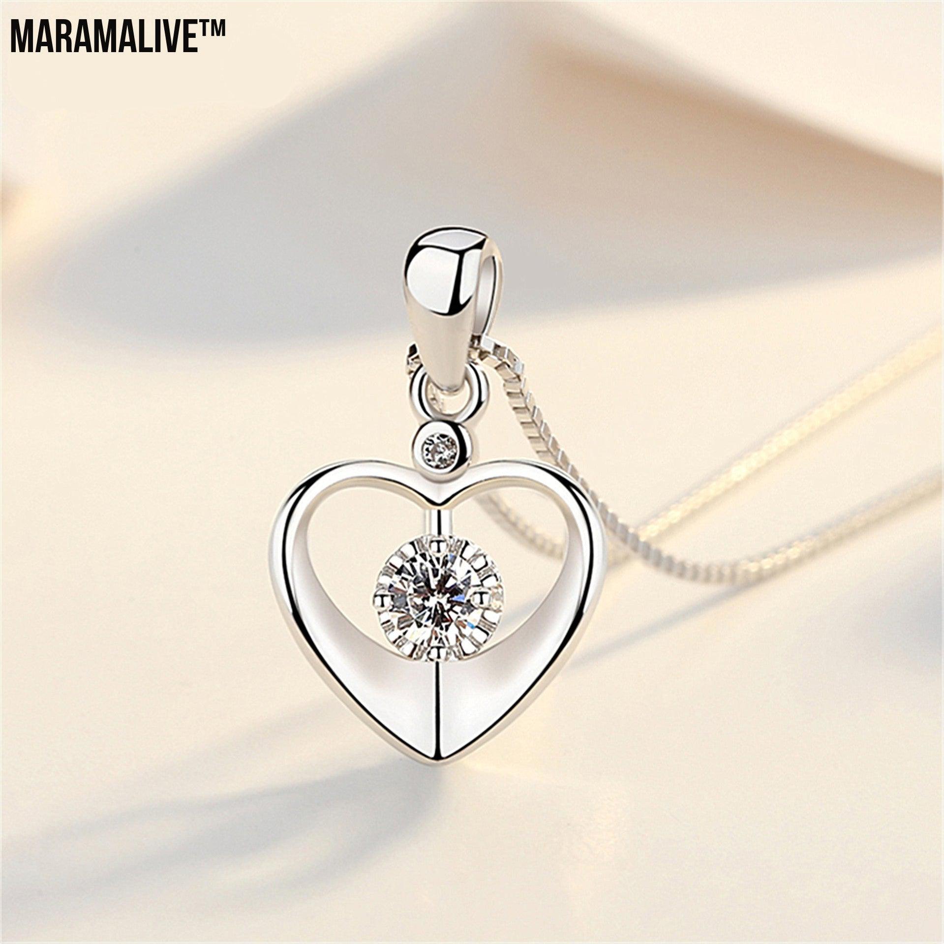 Heart Pendant Necklace Simple Couple Clavicle Chain