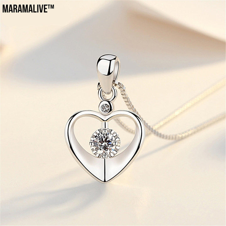 Heart Pendant Necklace Simple Couple Clavicle Chain