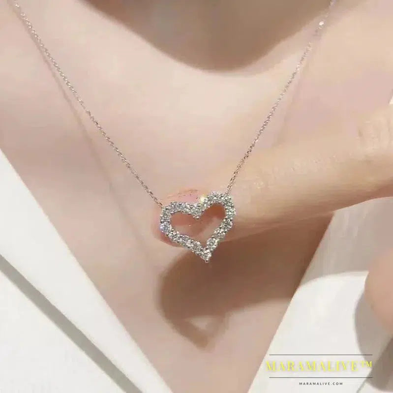 Heart Shape Moissanite Diamond Pendant Solid Sterling Silver 925 Necklace High Quality Wholesale Jewelry Engagement Gift