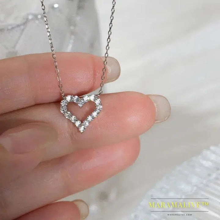 Heart Shape Moissanite Diamond Pendant Solid Sterling Silver 925 Necklace High Quality Wholesale Jewelry Engagement Gift