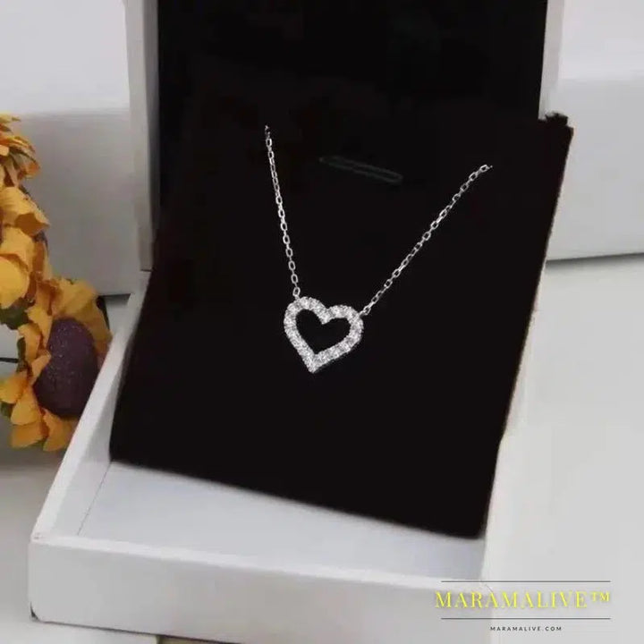 Heart Shape Moissanite Diamond Pendant Solid Sterling Silver 925 Necklace High Quality Wholesale Jewelry Engagement Gift