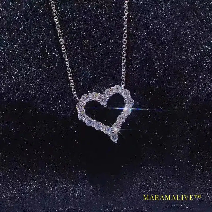 Heart Shape Moissanite Diamond Pendant Solid Sterling Silver 925 Necklace High Quality Wholesale Jewelry Engagement Gift