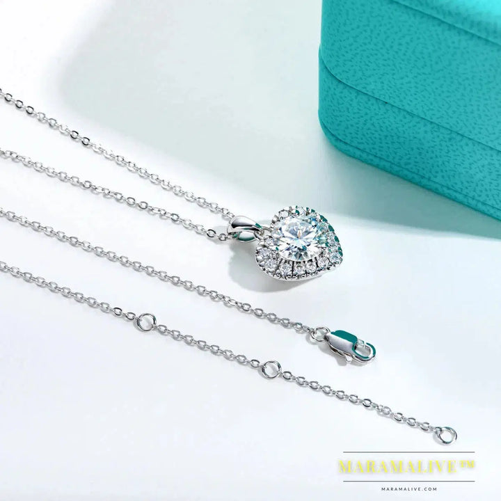 Heart-Shaped Moissanite Necklace - An Elegant Gift for Her