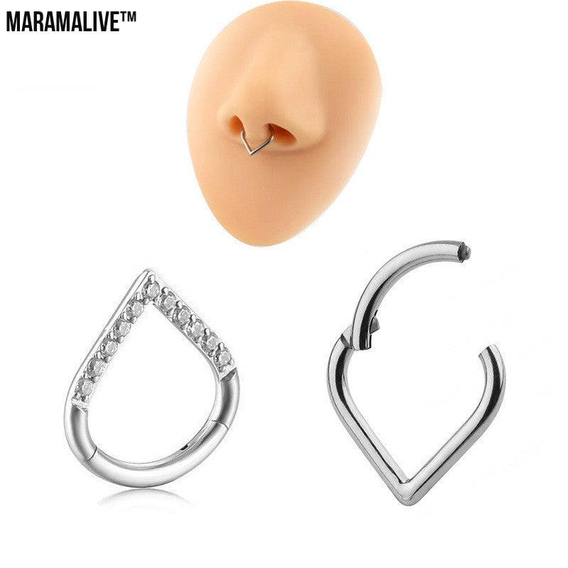 Heart Shaped Septum Nose Ring | Body Jewelry for Nose