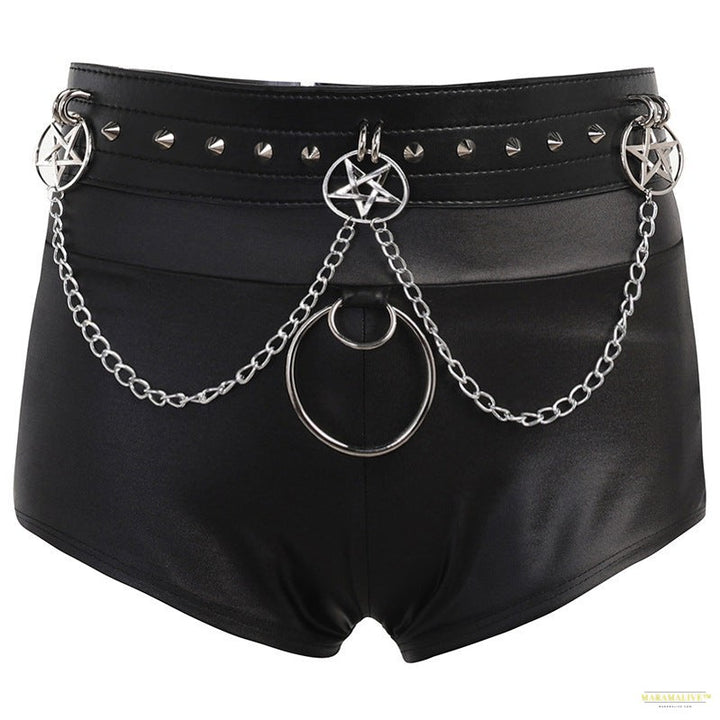 High Street Babes Goth Slender PU Faux Leather Shorts Maramalive™