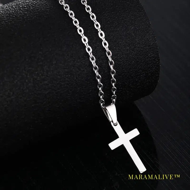 Hip Hop Classic Cross High Quality With Gold Stainless Steel Chain Fashion Pendant Necklace Jewelry Gift For Men Women