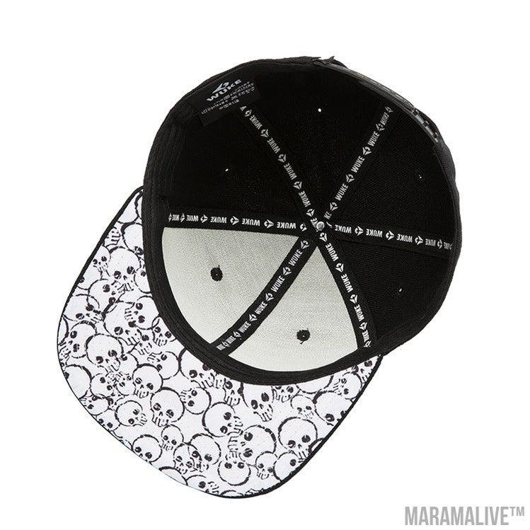 Hip Hop Flat-edge Fashion Skull Embroidery Baseball Cap