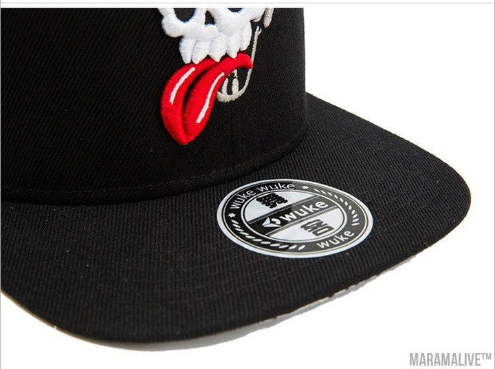 Hip Hop Flat-edge Fashion Skull Embroidery Baseball Cap