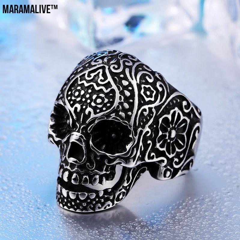 Hip Hop Skull Ring Trendy Men's Personality Ring Punk