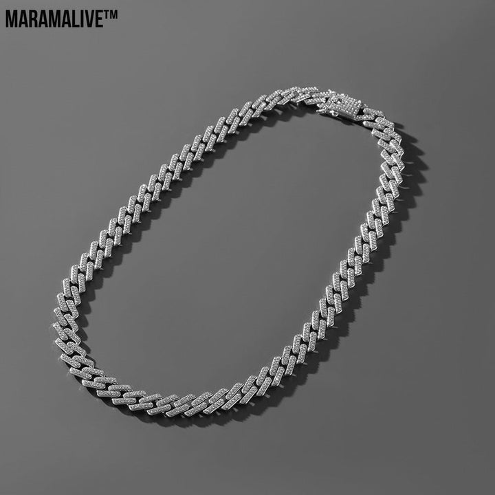 Hip Hop Trend Full Diamond Cuban Link Chain Men's Bracelet