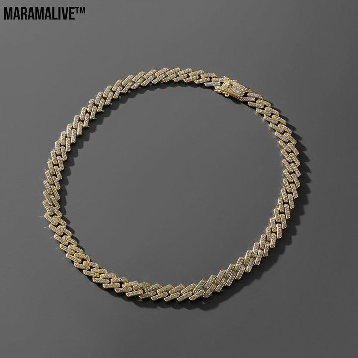 Hip Hop Trend Full Diamond Cuban Link Chain Men's Bracelet