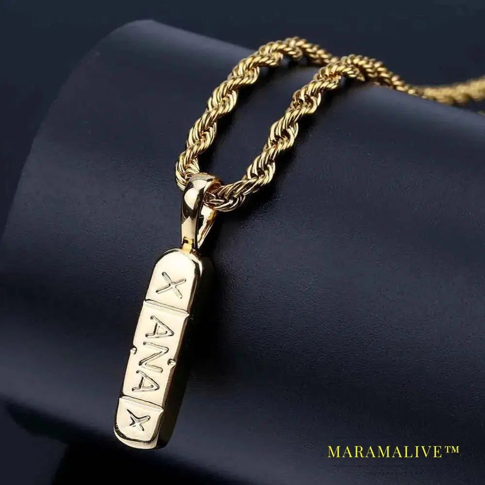 Hip Hop Trendy Jewelry Gold Color Brass Xanax Pill Pendant Necklace Charm For Women Men With 24" 30" Rope Chain