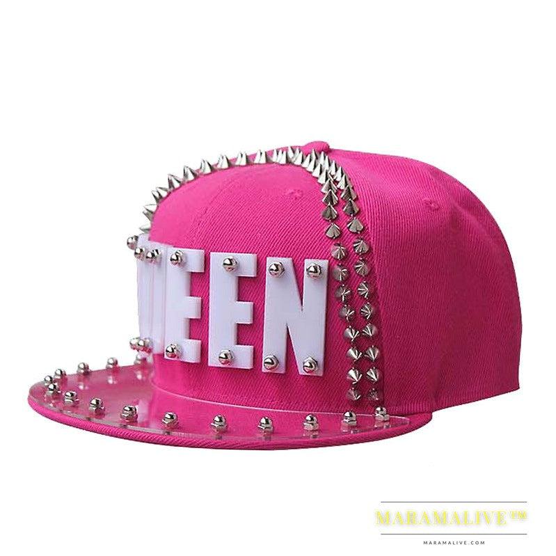 Hip-hop Flat-brimmed Cap Acrylic Letter Punk