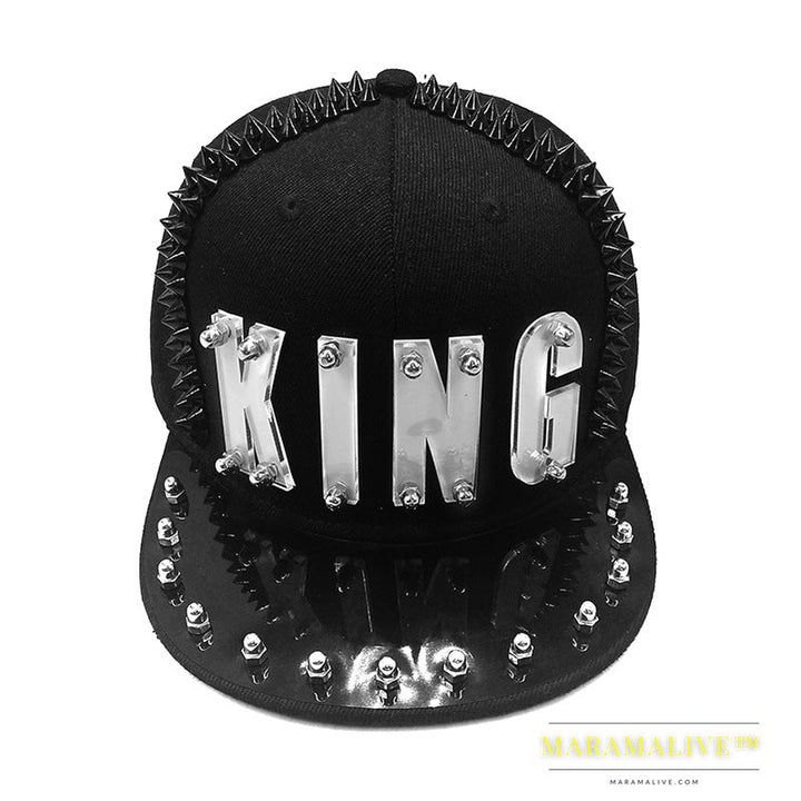 Hip-hop Flat-brimmed Cap Acrylic Letter Punk