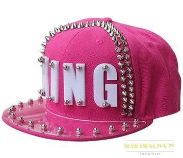 Hip-hop Flat-brimmed Cap Acrylic Letter Punk