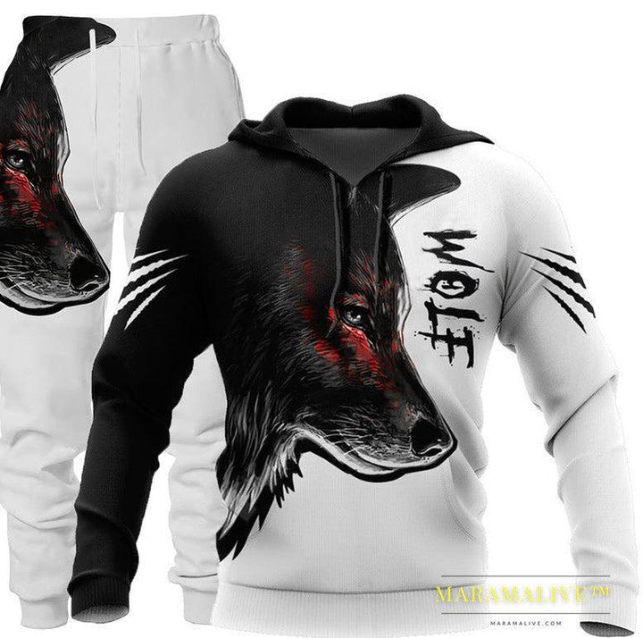 Hooded Tracksuit with Three-dimensional Art