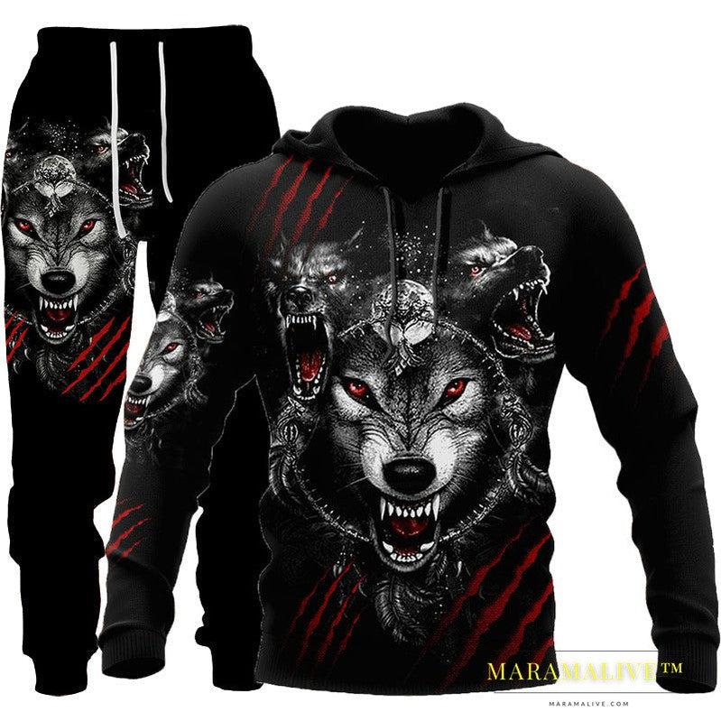 Hooded Tracksuit with Three-dimensional Art