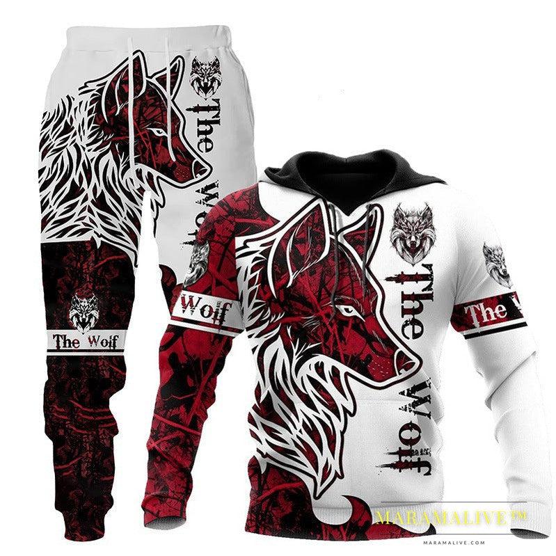 Hooded Tracksuit with Three-dimensional Art