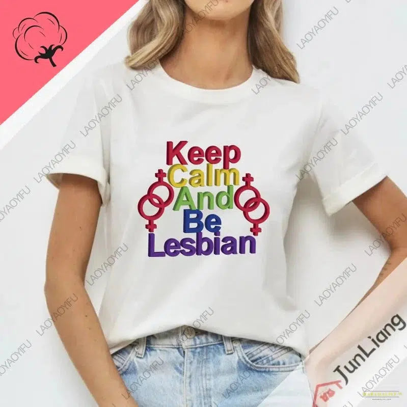 I Am A Lesbian Top Y2k Clothes for Women 100% Cotton Goth Women's Clothing Offers T-shirts Harajuku Fashion Woman Tops Shirt