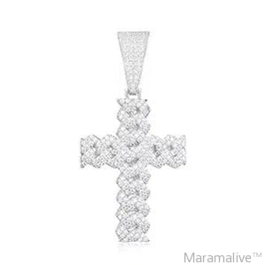 Iced Moissanite Cross Pendant - Hip Hop Style