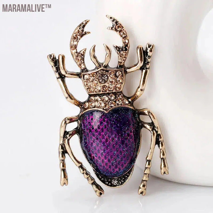 Insect Scarab Brooch Pins DIY Badge Creative Gift Jewelry For Women Girls Kids Coat Jackets Badge Backpack Shirt Lapel Pin