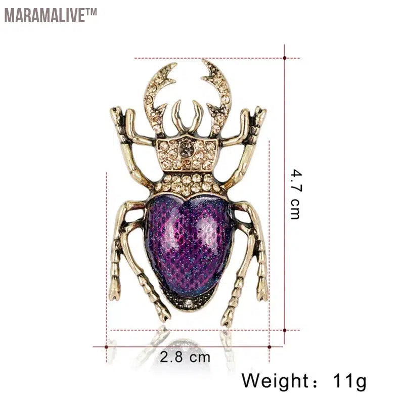 Insect Scarab Brooch Pins DIY Badge Creative Gift Jewelry For Women Girls Kids Coat Jackets Badge Backpack Shirt Lapel Pin