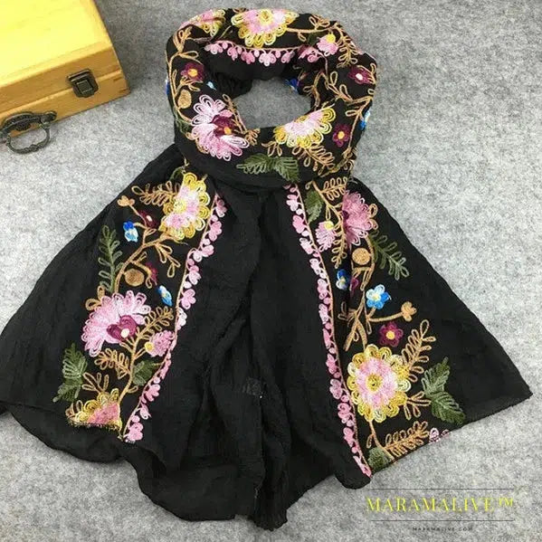 Intricate Hand Embroidered Scarves for Women