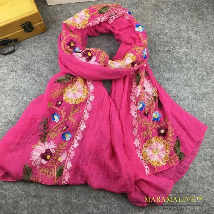 Intricate Hand Embroidered Scarves for Women