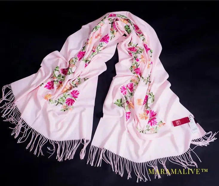 Intricate Hand Embroidered Scarves for Women