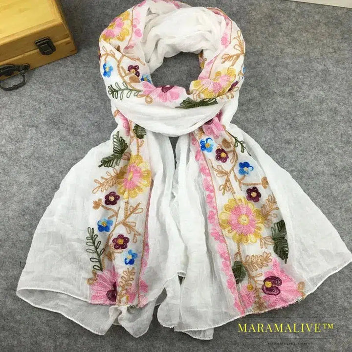 Intricate Hand Embroidered Scarves for Women