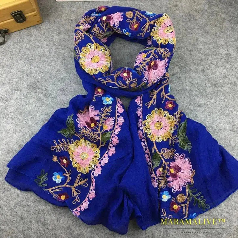 Intricate Hand Embroidered Scarves for Women