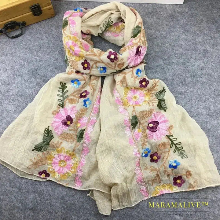 Intricate Hand Embroidered Scarves for Women