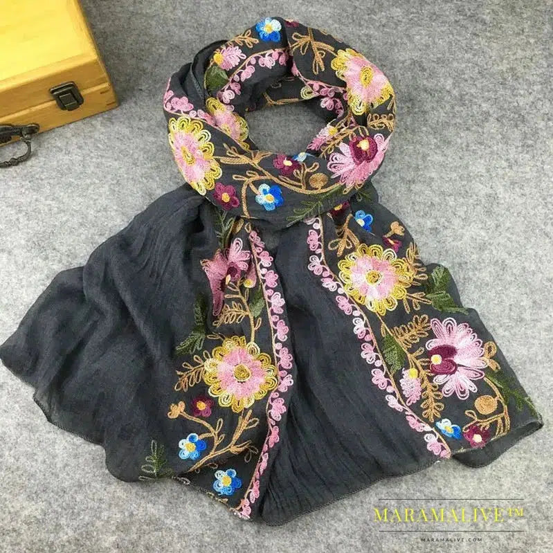 Intricate Hand Embroidered Scarves for Women