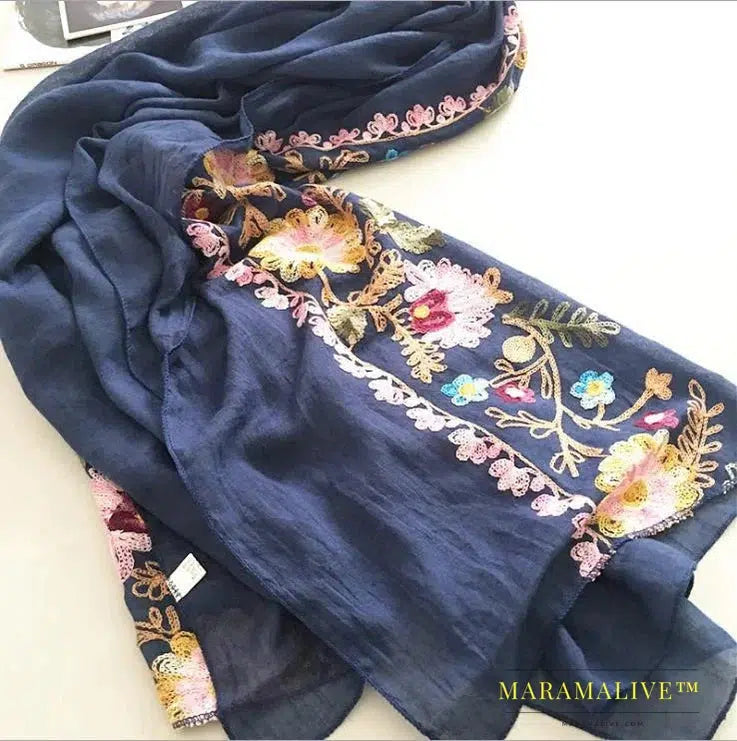 Intricate Hand Embroidered Scarves for Women