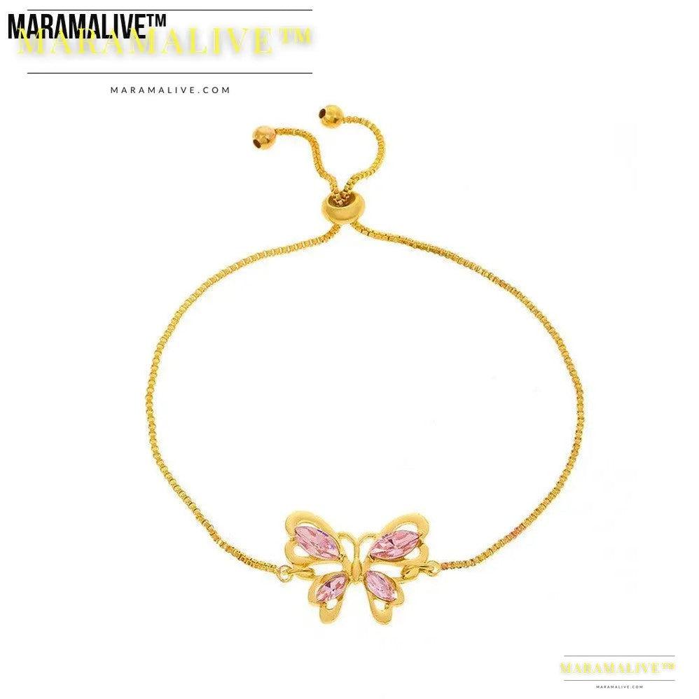 Introducing "Elegance in Pink" - Affordable Luxury Crystal Butterfly Bracelet