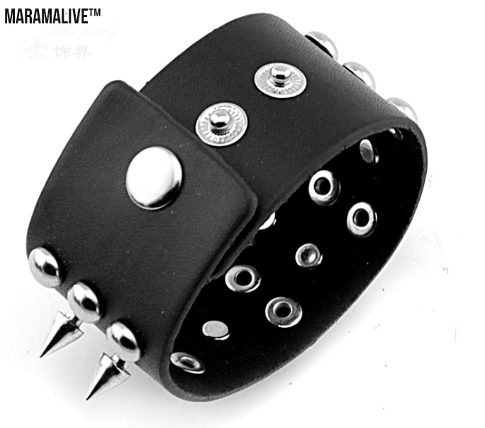 Introducing: "Spike Studded Leather Bracelet - Aroncent 3pcs"