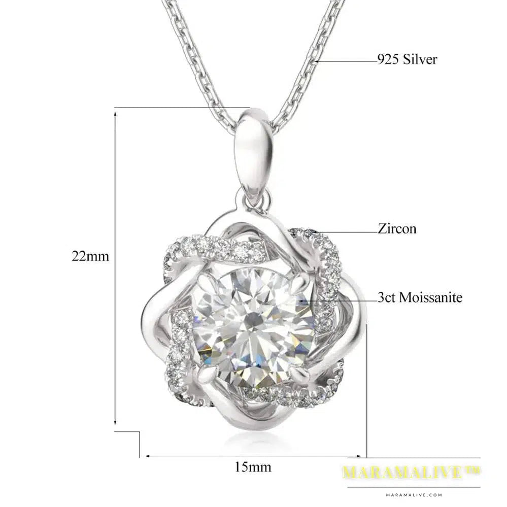 Jewelry Gift Star Of David 3ct Moissanite Necklace Pendant For Women Certified Silver 925 Jewelry 2024 Trending