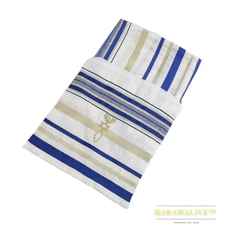 Jewish Tallit Prayer Shawl Talit with Talis Bag Christian Messianic Tassel Prayer Scarf Arabic Blue Purple Scarves for Women Men