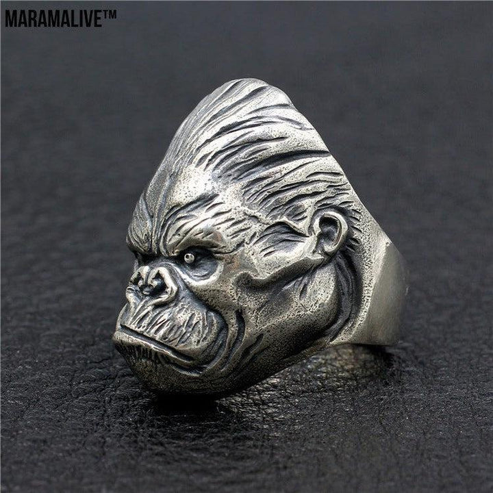 King Kong Ring 925 Sterling Silver Handmade Punk Retro Gorilla