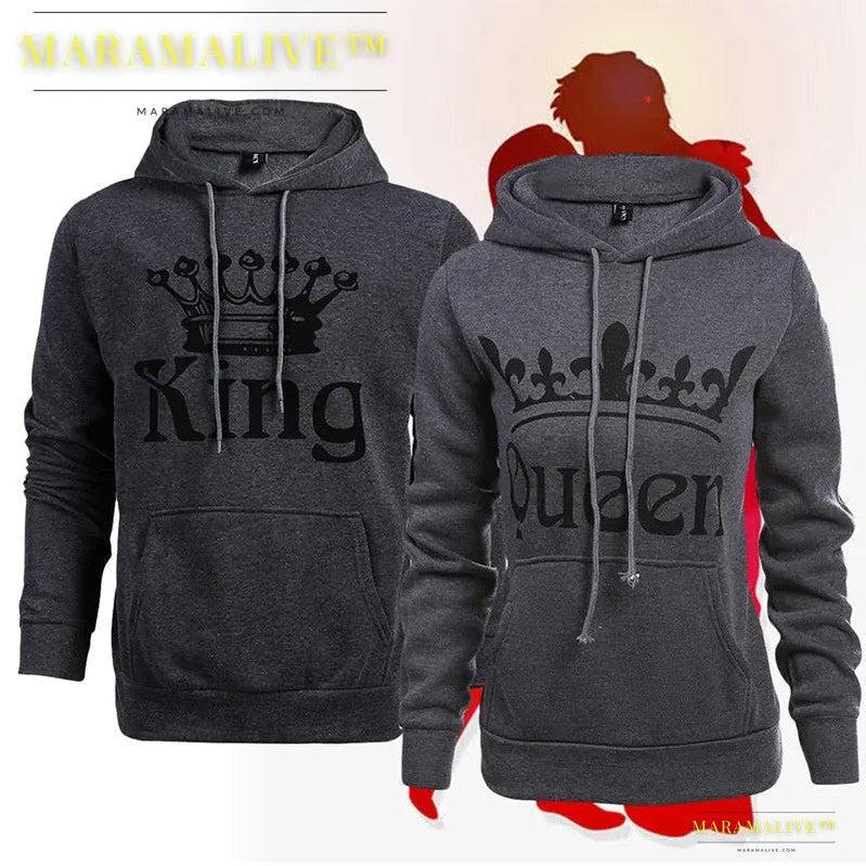 King & Queen - Stylish Letter Sweatshirts for Couples