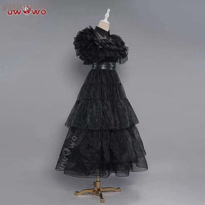 LAST BATCH UWOWO Wednesday Addams Cosplay Girl Halloween Costume Rave‘N Dance Black Gothic Prom Dress Cosplay Outfits Costumes