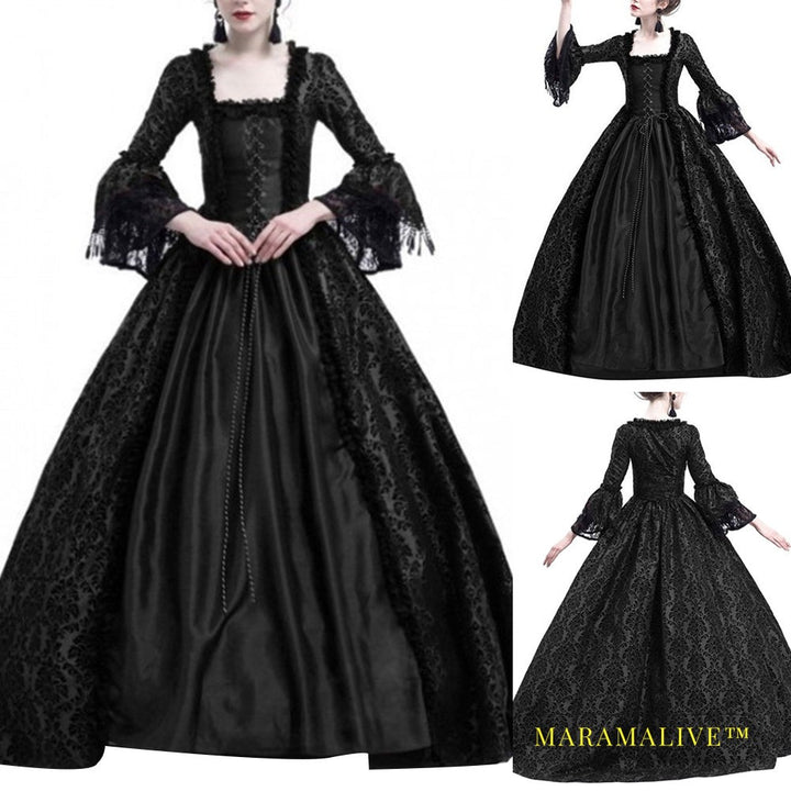 Lace flared sleeve Victorian Costume dress