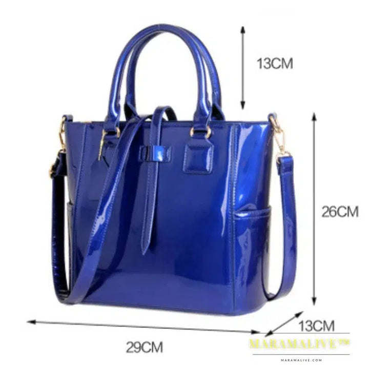 Ladies Bag Three-Piece Set Mother Bag PU Fashion Women's Handbag Shoulder Women Bag Bright Leather Card Bags New