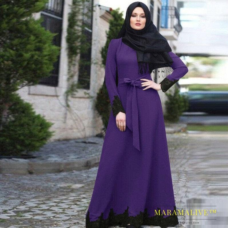 Ladies Elegant Fashion Robe Thin Long Sleeve Dress