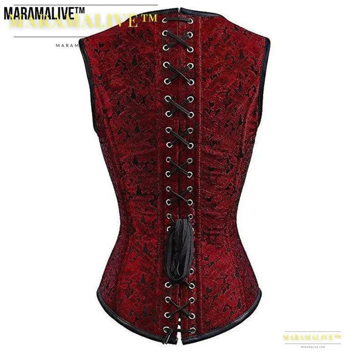 Ladies Gothic Punk Steel Double Button Strap Shaper