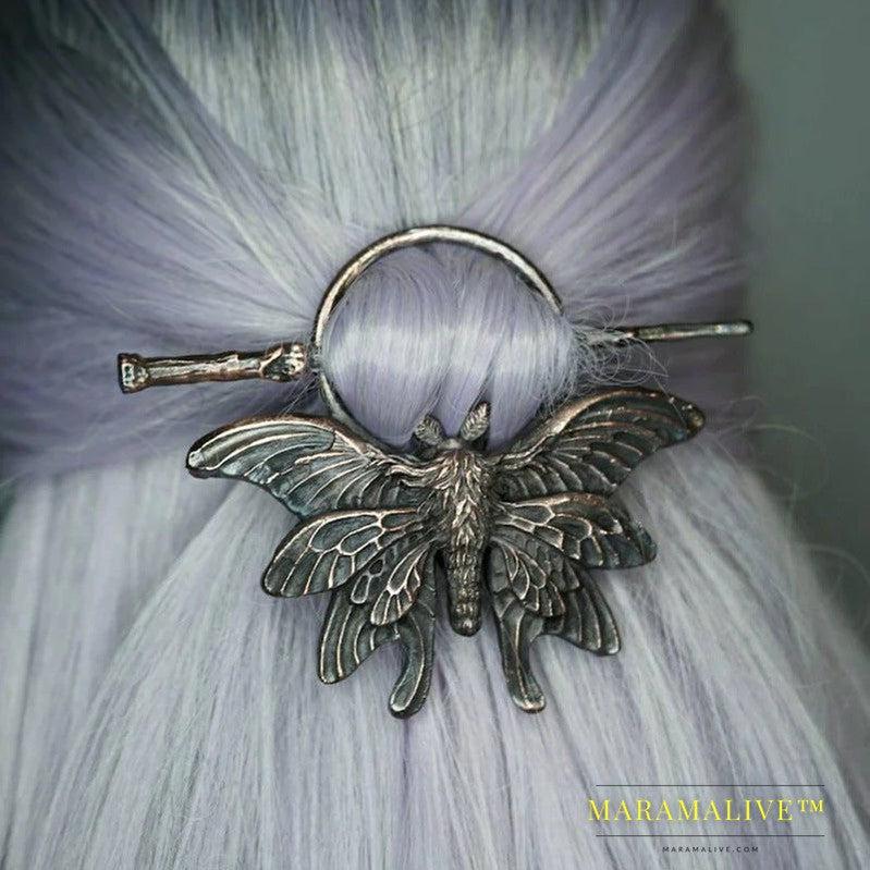 Ladies Headdress Gothic Retro Creative Moth Insect Nordic Style Fashion Personalized Hairpin