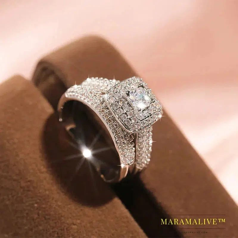 Ladies Luxury Oversized Ring Exquisite Gorgeous Fashion Wedding Preferred Jewelry 925 Silver Girl Jewelry Moissanite Ring