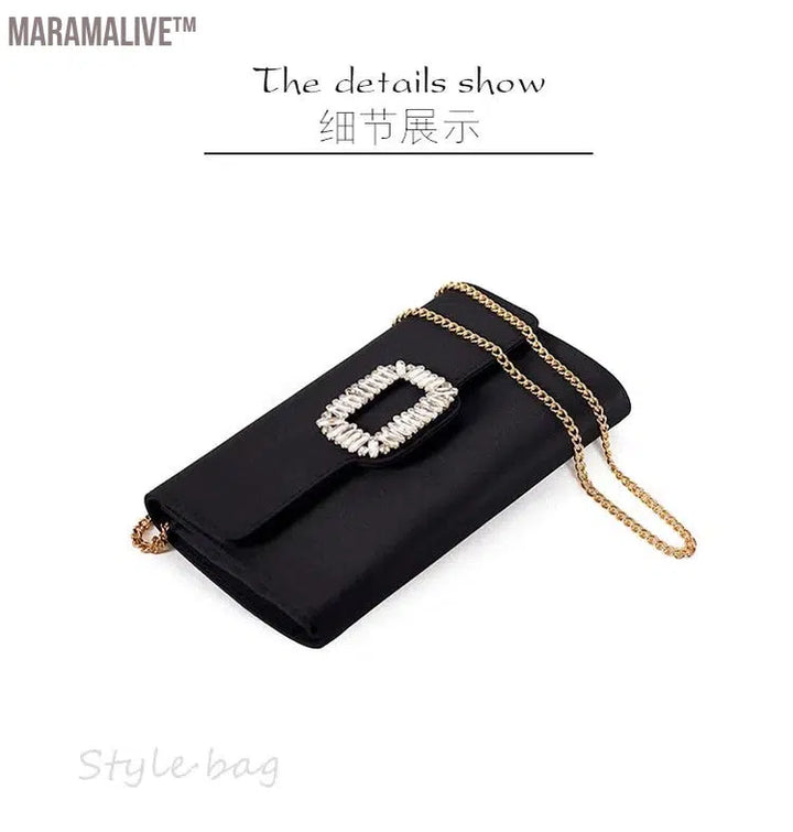 Ladies Party Evening Bag Simple Gold Color Chain Shoulder Bag Crossbody For Women Fashion Elegant Purple Small Clutches Handbags